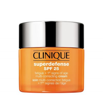 CLINIQUE Superdefense SPF25 Fatigue+1st Signs Of Age Multi-Correcting Cream Dry Combination Skin Dieninis veido kremas
