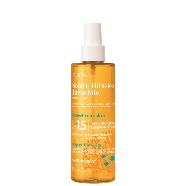 Solare Bifasico Invisible SPF 15 PUPA Apsauginė purškiamoji priemonė nuo saulės